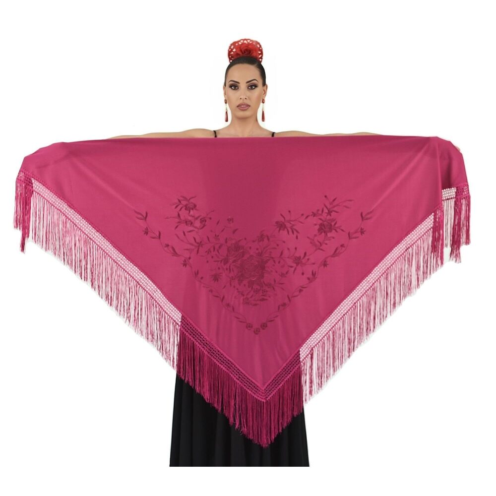 4923 Large Flamenco Shawl. Measurement 75x35 Inch Without Counting The
